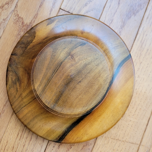 Ornate Wood Carve Trinket Tray Ashtray Home Decor - Picture 6 of 7